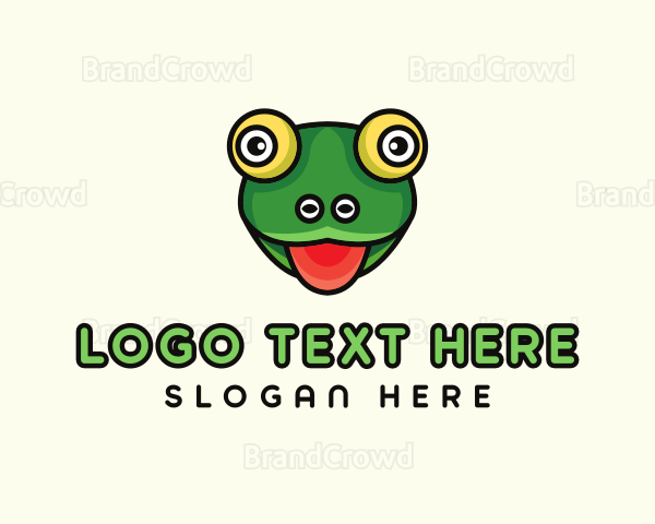 Cartoon Frog Toad Logo