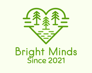 Natural Park - Heart Pine Tree Forest logo design