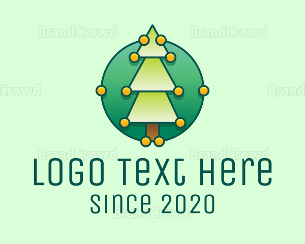 Modern Christmas Pine Tree Logo