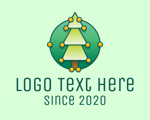 Holiday - Modern Christmas Pine Tree logo design