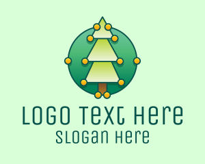 Modern Christmas Pine Tree Logo