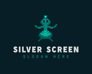 Alien Pixel Video Game Logo