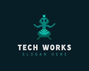 Alien Pixel Video Game Logo