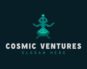 Alien Pixel Video Game logo design