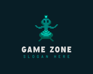 Alien Pixel Video Game logo design