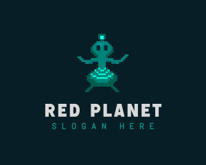 Alien Pixel Video Game logo design