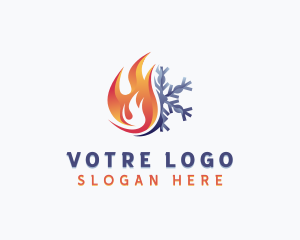 Flame HVAC Snowflake Logo