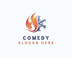Flame HVAC Snowflake Logo