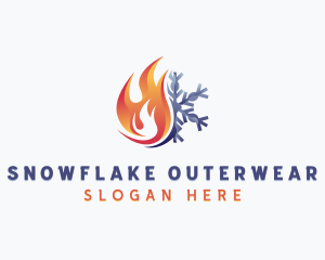 Flame HVAC Snowflake logo design