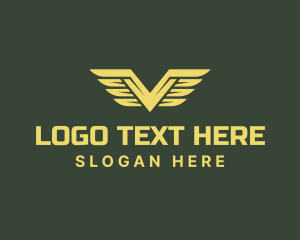 Army - Military Feather Wings logo design