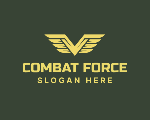 Military - Military Feather Wings logo design