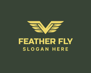 Military Feather Wings logo design