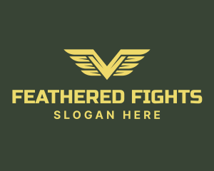 Military Feather Wings logo design