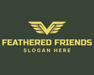 Military Feather Wings logo design