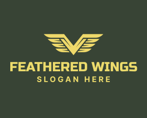 Military Feather Wings logo design