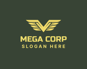 Military Feather Wings logo design