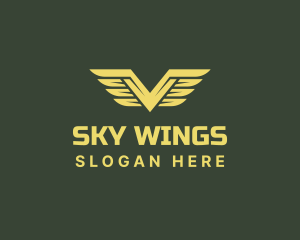 Military Feather Wings logo design