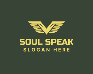 Military - Military Feather Wings logo design