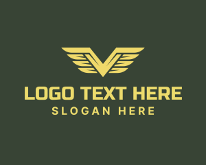 Military - Military Feather Wings logo design