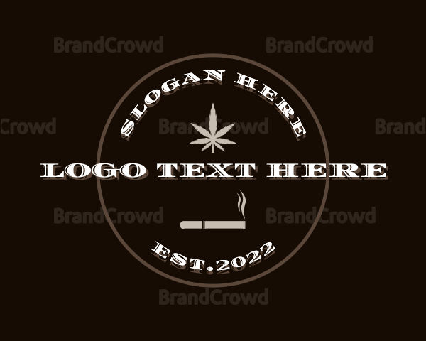 Smoking Marijuana Leaves Logo