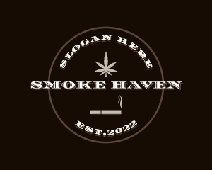 Smoking Marijuana Leaves logo design