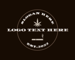 Smoking - Smoking Marijuana Leaves logo design