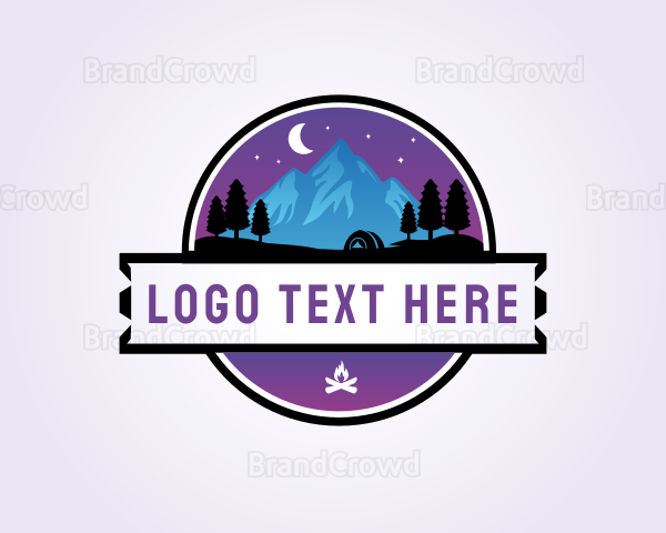 Mountain Camping Adventure Logo