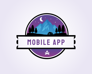 Mountain Camping Adventure Logo