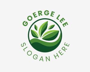 Vegan - Fresh Organic Leaf logo design