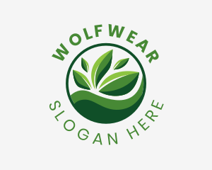 Vegan - Fresh Organic Leaf logo design