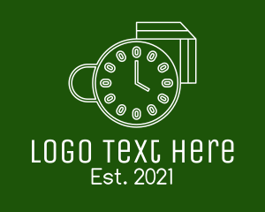 Time - Coffee Cup Clock Time logo design