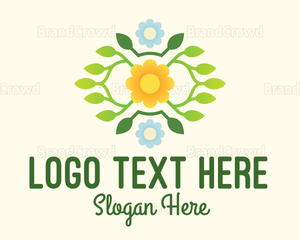 Flower & Leaves Wreath Logo