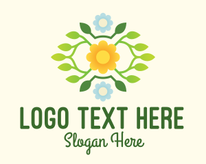 Yogi - Flower & Leaves Wreath logo design