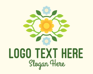 Flower & Leaves Wreath  Logo