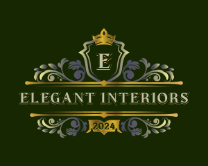 Elegant Shield Ornamental logo design