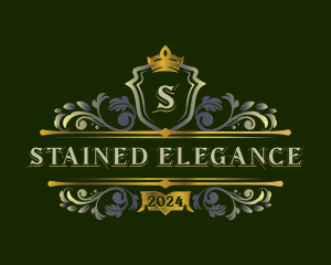 Elegant Shield Ornamental logo design