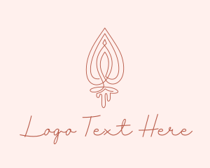 Period - Red Vulva Monoline logo design