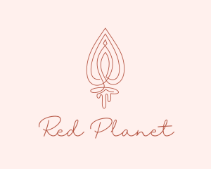 Red Vulva Monoline logo design