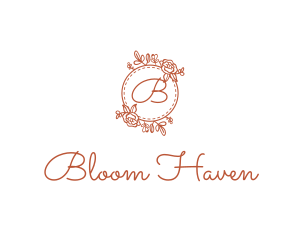 Floral Wedding Garland  logo design