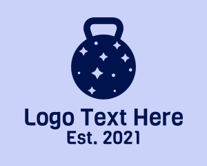 Personal Trainer - Purple Space Kettlebell logo design