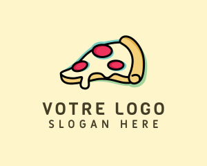 Pizza Slice Anaglyph Logo