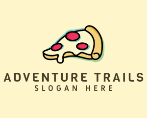 Pizza Slice Anaglyph logo design