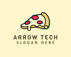 Pizza Slice Anaglyph logo design