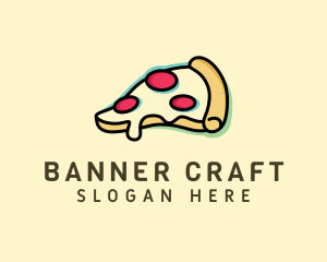 Pizza Slice Anaglyph logo design