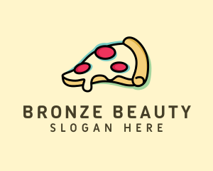 Pizza Slice Anaglyph logo design