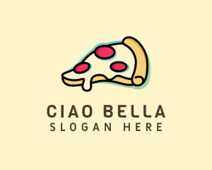 Italian - Pizza Slice Anaglyph logo design