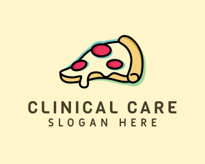 Pizza Slice Anaglyph logo design