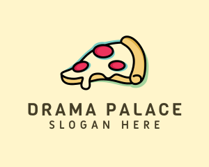 Pizza Slice Anaglyph logo design