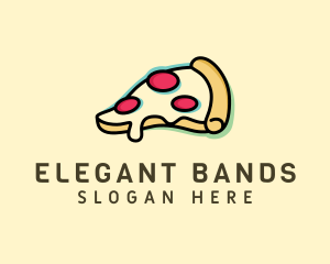 Pizza Slice Anaglyph logo design