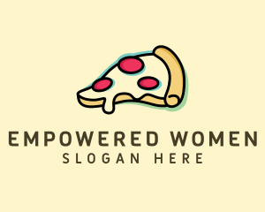 Pizza Slice Anaglyph logo design